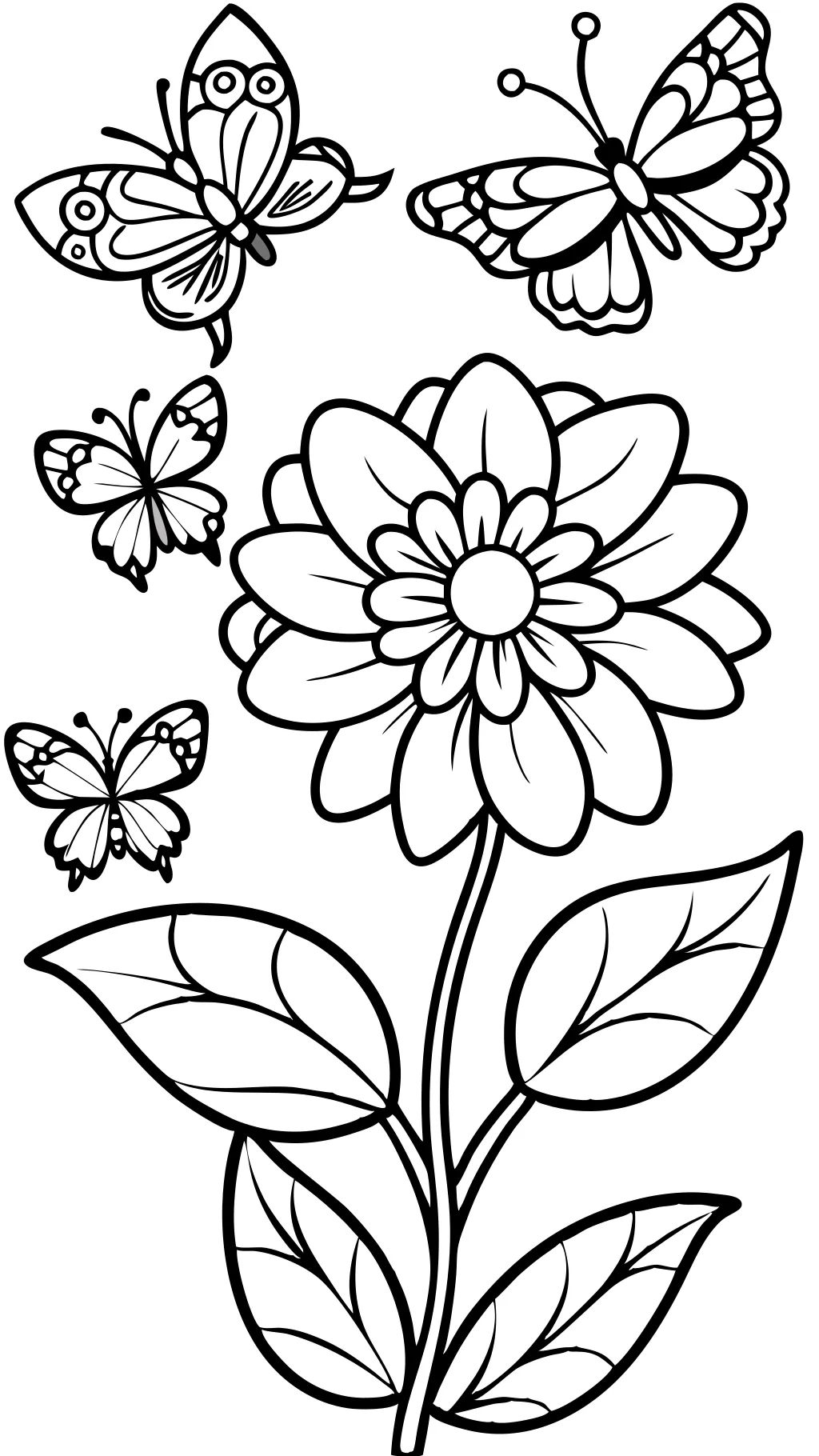 coloriages de papillons de fleur imprimables